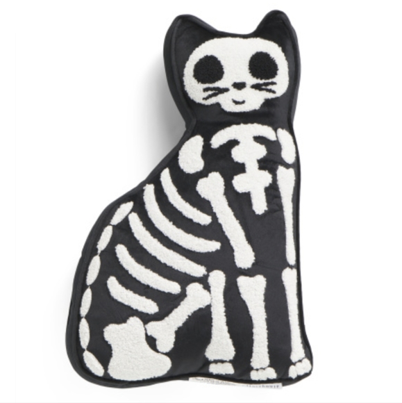 🆕 Skeleton Cat Pillow 🖤 Storehouse - Picture 1 of 3
